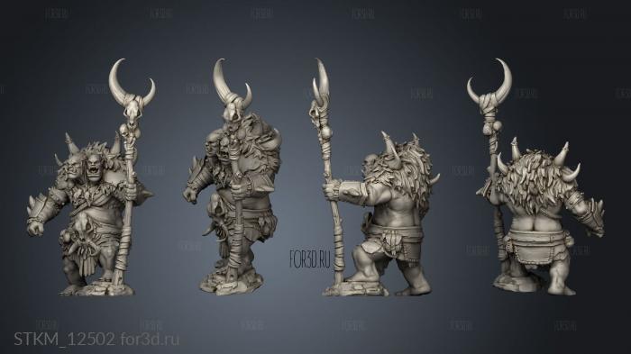 Burning Lands Ettin Tribe Shaman stl model for CNC