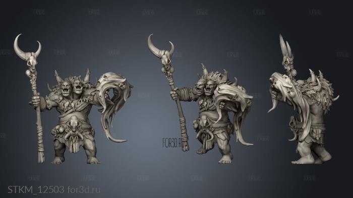 Burning Lands Ettin Tribe Shaman Magic stl model for CNC