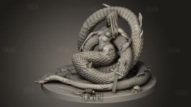 Кассандра и Змей 3d stl модель для ЧПУ