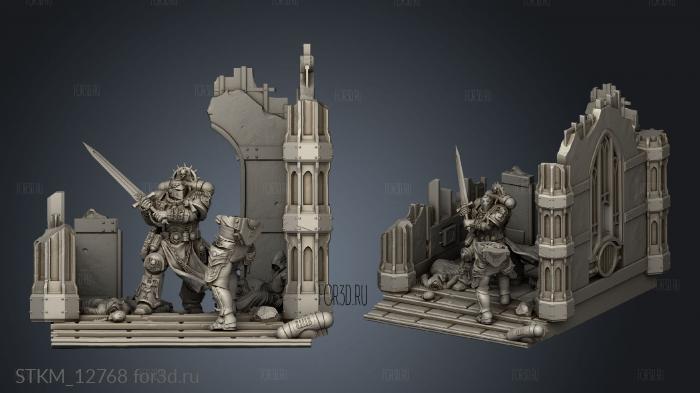 Crusader Diorama Diorama Wall Two 3d stl модель для ЧПУ