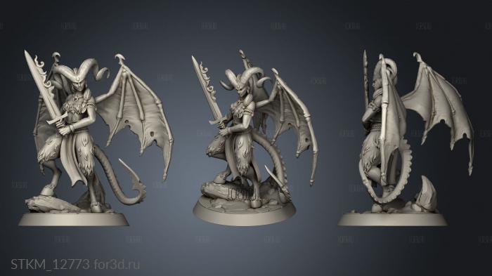 Demons Demon Wings Standing stl model for CNC