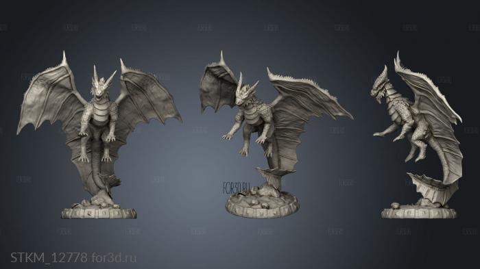 Cursed Forge Adult Copper Dragon Flying Huge copper dragon stl model for CNC