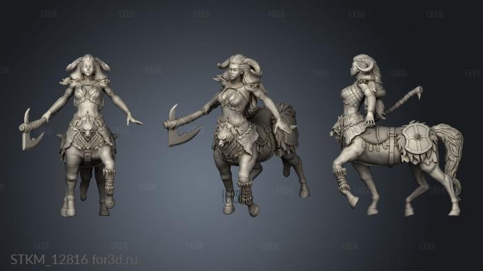 Elven Grace Centaur Female Axe stl model for CNC