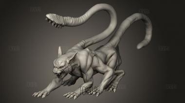 Фантазийный большой кот 3d stl модель для ЧПУ