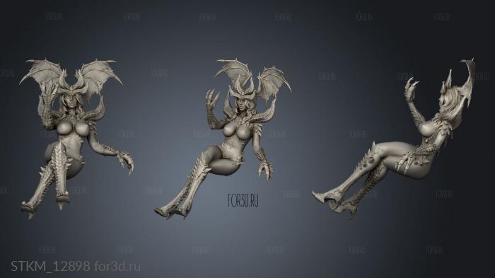 Dark Gods Succubus Queen SUCC wings stl model for CNC