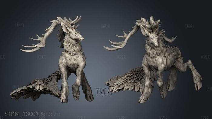 Fey Woods Deer King Walking stl model for CNC