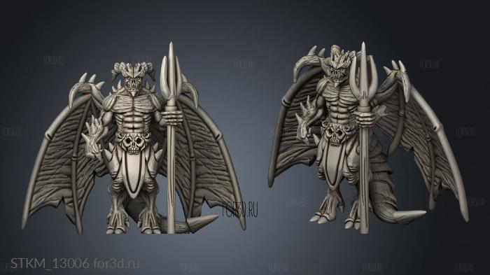 Demon Flame Skulls stl model for CNC