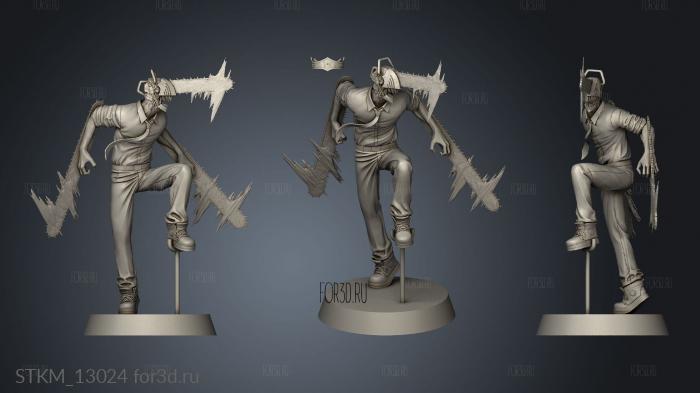 Denji Chainsaw Man Stand Animate out stl model for CNC