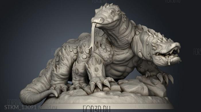 Dire Komodo Basilisk stl model for CNC