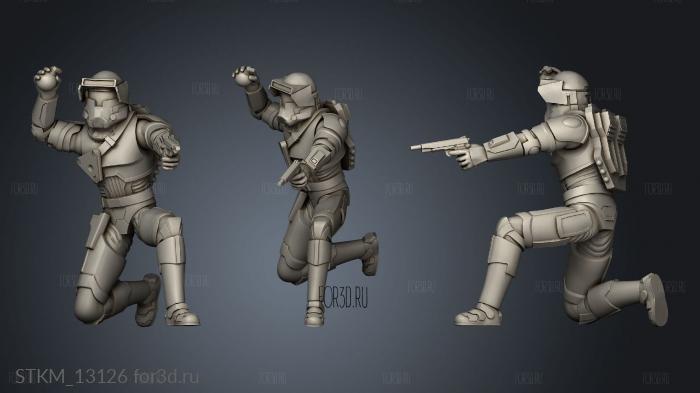 Downed Damage Trooper stl model for CNC