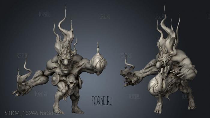 Fire troll stl model for CNC