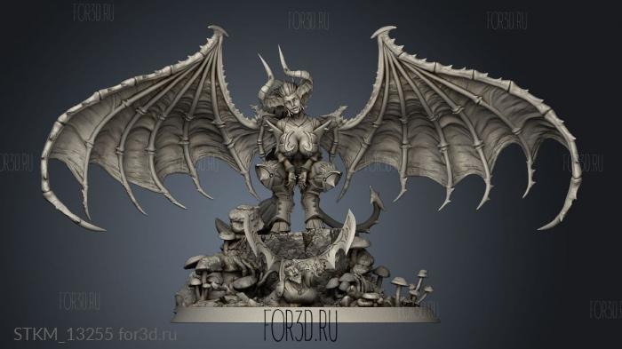 Drow Greater Demonic Valkyrie Includes Pinup var stl model for CNC