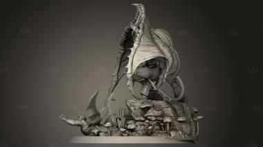 Дроу Великая Демоническая Валькирия Включает В себя Pinup 3d stl модель для ЧПУ
