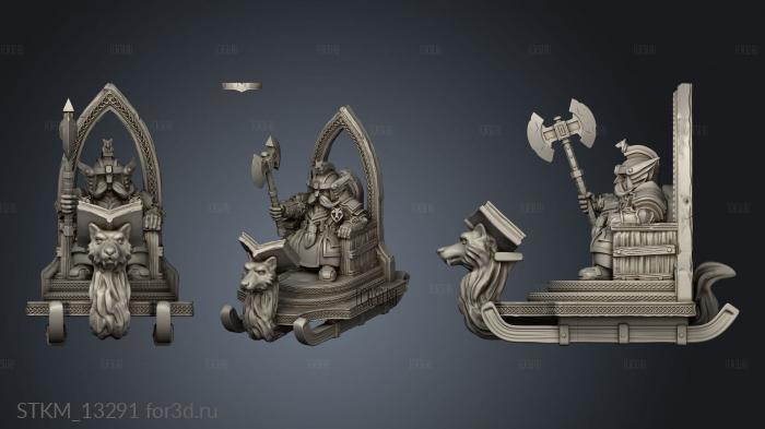 Dw King Sitting on Throne GreatAxe stl model for CNC