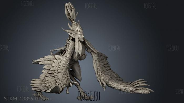 Harpie Lady Praying stl model for CNC
