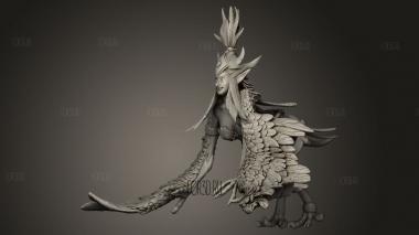Леди-Гарпия Молится 3d stl модель для ЧПУ