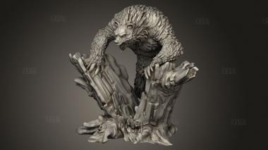 Чудовищное Неистовство Медведя-Оборотня,Ломающего Пень 3d stl модель для ЧПУ