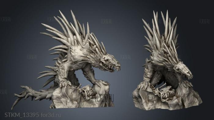 Recess Bones Barghest stl model for CNC