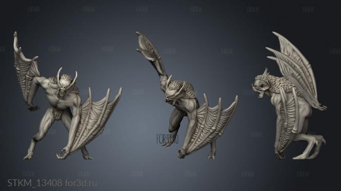 Fantasy Bat vampire stl model for CNC