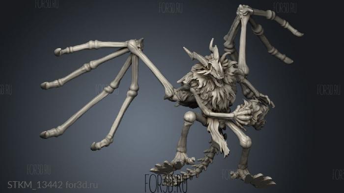 Reese Bones Dragonborn Skeleton Attacking stl model for CNC