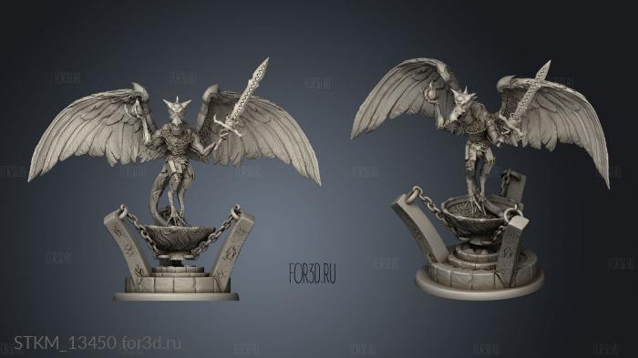 Recess Bones Vulture Demon Ritual Altar stl model for CNC