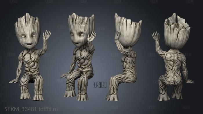 Hello Groot Figurine 3d stl модель для ЧПУ