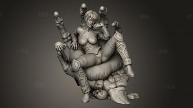 Злая Лин с обнаженными волосами 3d stl модель для ЧПУ