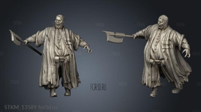 Fantasy Fat Zombie Big stl model for CNC