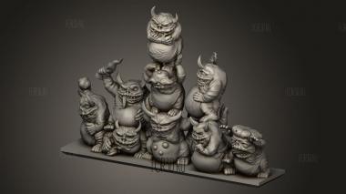 Жирные Бесы-Нурглинги 3d stl модель для ЧПУ