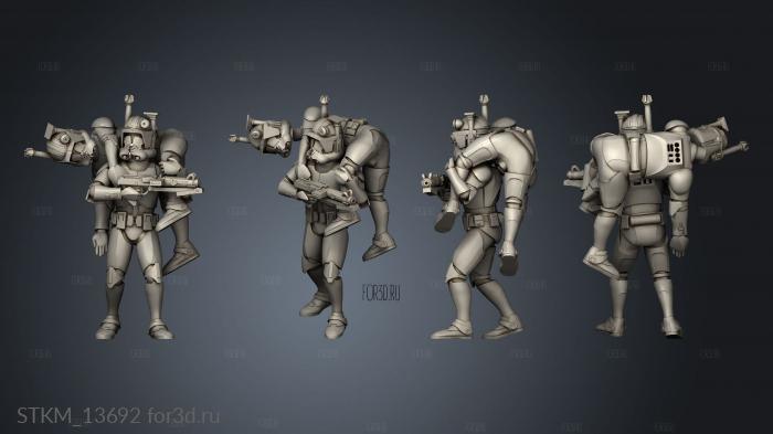 Genetically Engineered Trooper Squad Clone Carrying Wounded 3d stl модель для ЧПУ