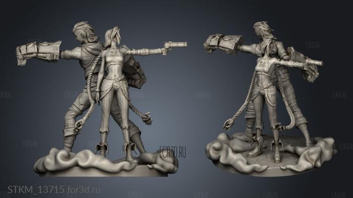 Jinx and Vi stl model for CNC