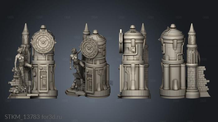 Genesis Steampunk Catwoman Clock Tower 3d stl модель для ЧПУ