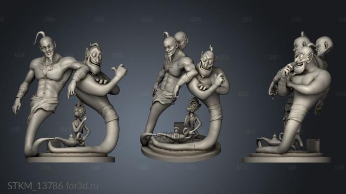 Genius Aladdin Diorama stl model for CNC