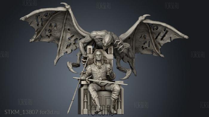 Gerald The Witcher Vampire Monster Diorama stl model for CNC