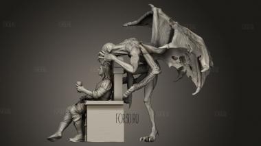 Джеральд Ведьмак Диорама Вампира-Монстра 3d stl модель для ЧПУ