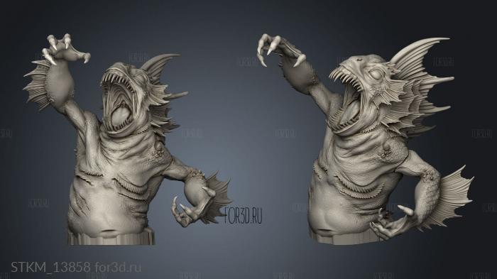 Going Down The Drain Leviathan Fishman stl model for CNC