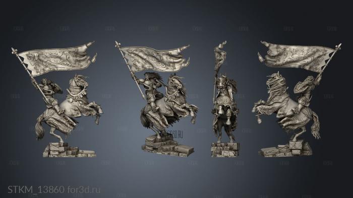 Lost Kingdom Bretonnia Porta Estandarte Batalla Bearer Scenic 3d stl модель для ЧПУ