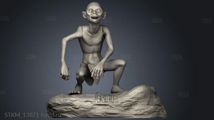 Gollum Smeagol figurine Basin stl model for CNC