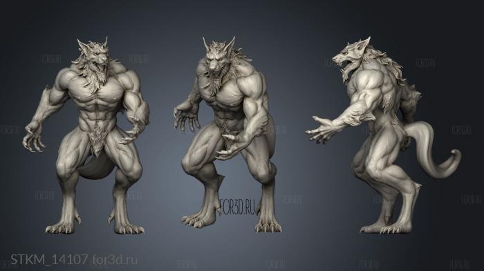 garou Werewolf stl model for CNC