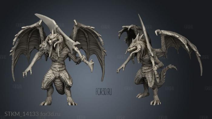 Hour Demons Draconic Demon Black Longsword stl model for CNC