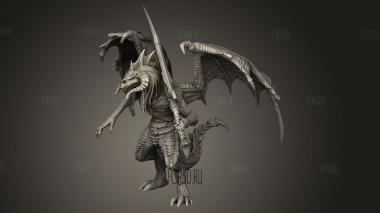 Час Демонов Драконий Демон Черный Длинный Меч 3d stl модель для ЧПУ