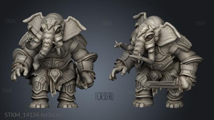 Hour Demons Elephant Folk Paladin stl model for CNC
