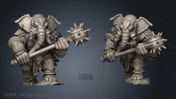 Hour Demons Elephant Folk Paladin Morning Star stl model for CNC