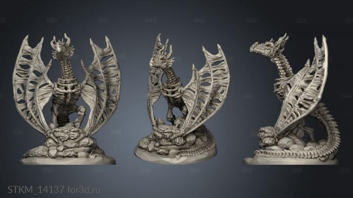 Skeletal Wyvern stl model for CNC