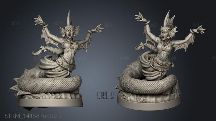 Shark God Merfolk Spellcaster stl model for CNC