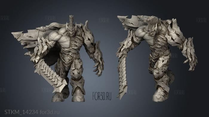 Orc Warlord stl model for CNC