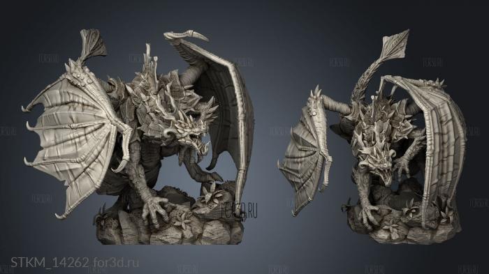 Kalothen Poison Green Dragon stl model for CNC