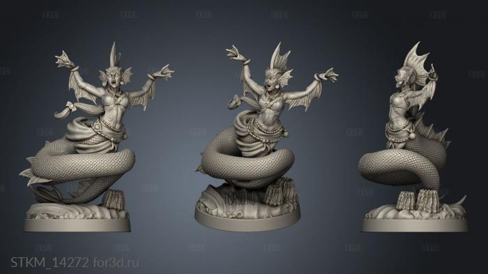 Shark God Merfolk Spellcaster stl model for CNC