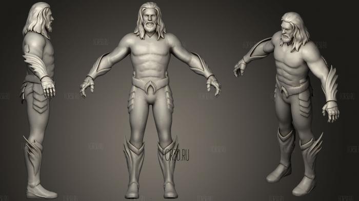 Fortnite Aquaman Chapter 2 Season 3 BP Skin stl model for CNC