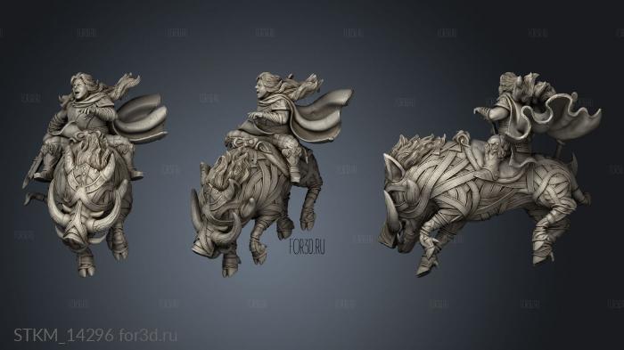 Wodengar Clan Warthog Character stl model for CNC